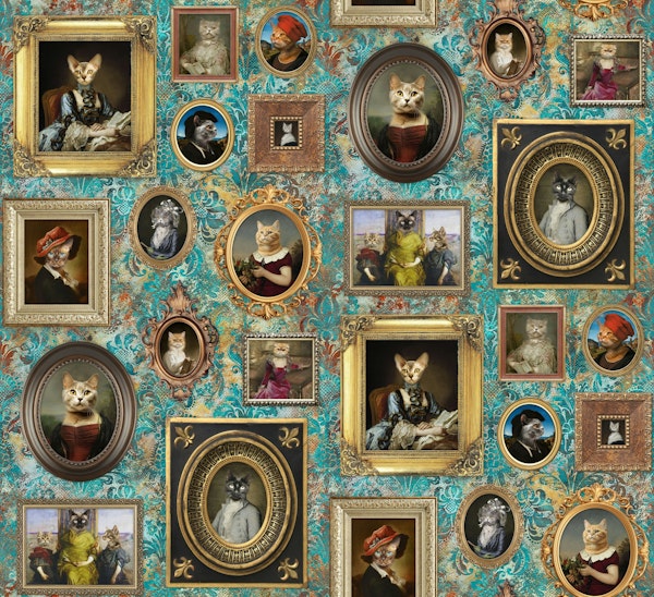 Cat Lovers Portrait Collection in viridian