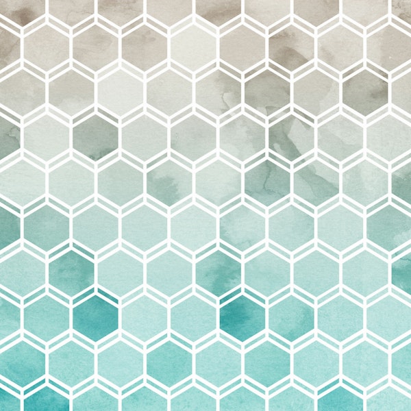 HONEYCOMB GREY TO AQUA