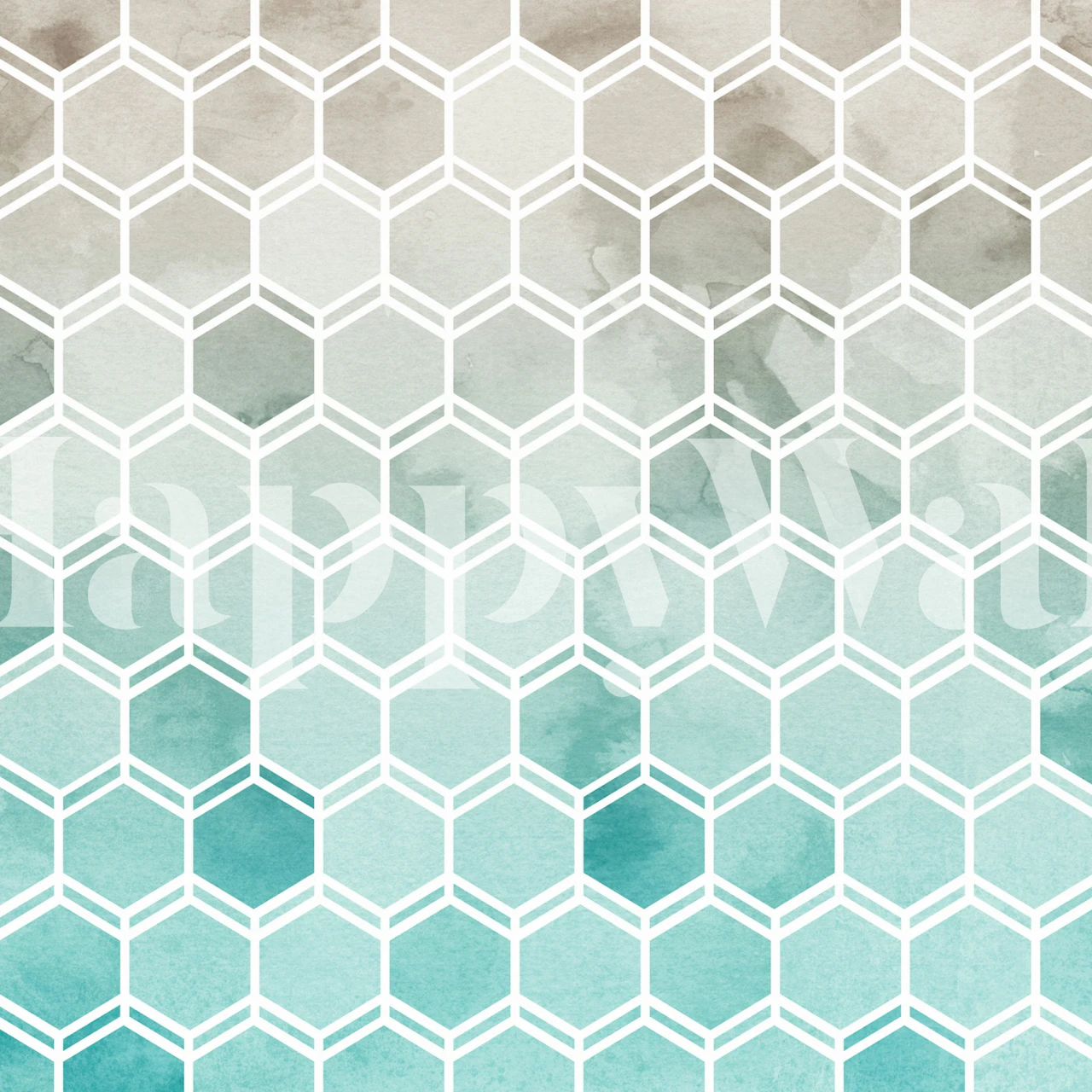 Honeycomb Grey To Aqua Wallpaper In Een Kamer