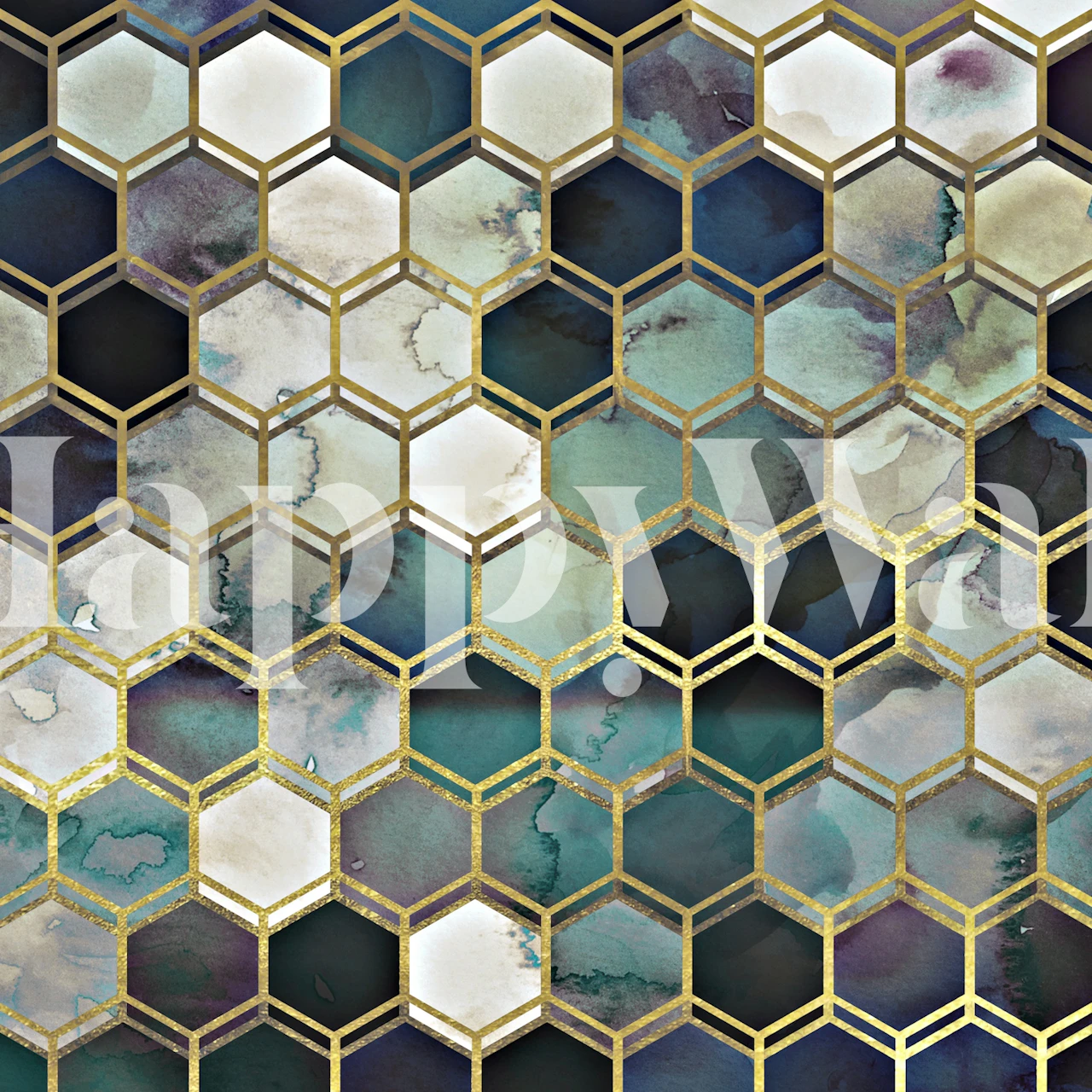 Papier Peint Rugged Marble Blue Dans Une Pièce