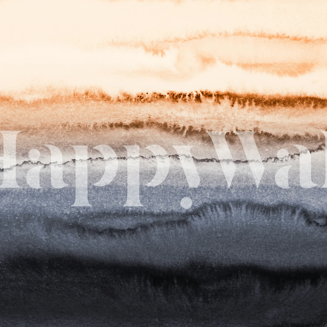 Abstract watercolor wallpaper in sandy beige, rich gray, and deep blue tones