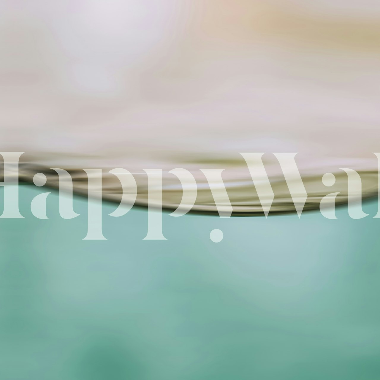 aqua and beige abstract water ripple wallpaper