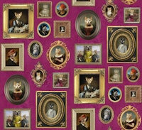 Cat Lover Portrait Collection in fuchsia tapeta