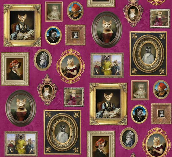 Cat Lover Portrait Collection in fuchsia