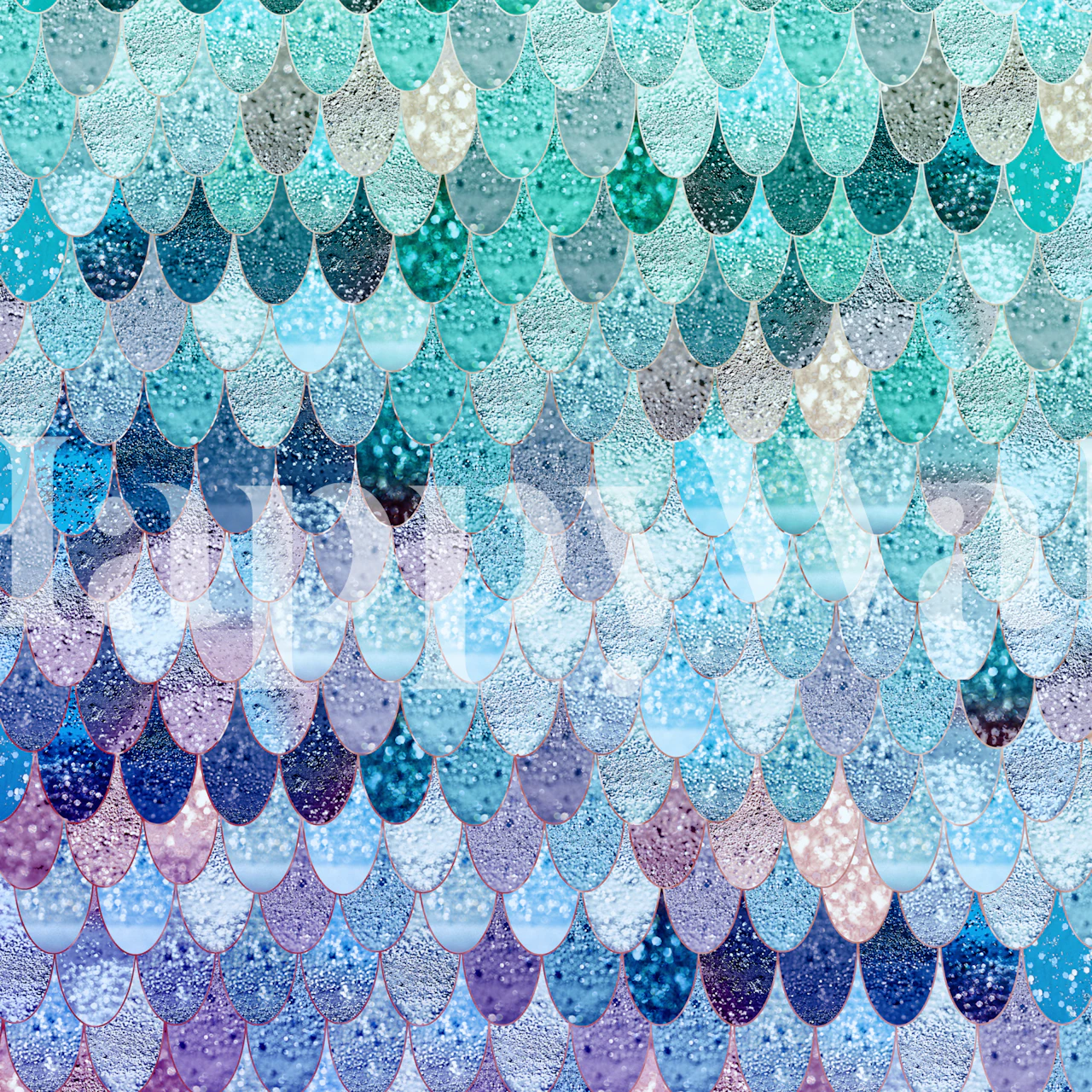 Summer Mermaid Scales Tapet I Et Rum