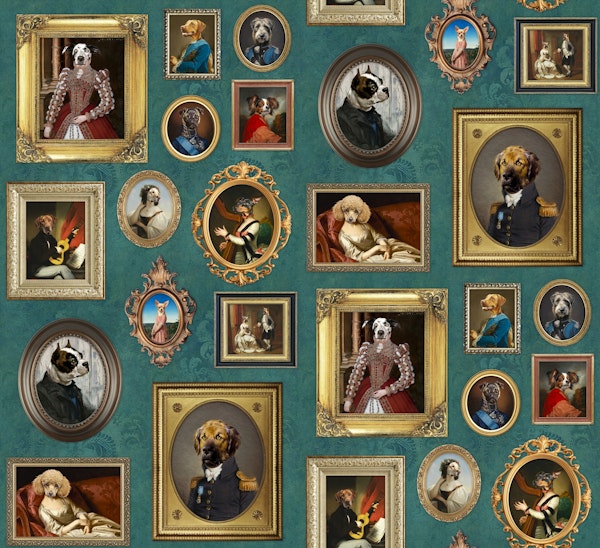 Dog Lovers Portrait Collection in pine green