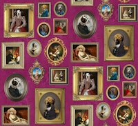 Dog Lovers Portrait Collection in fuchsia wallpaper