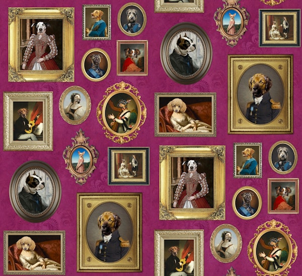 Dog Lovers Portrait Collection in fuchsia