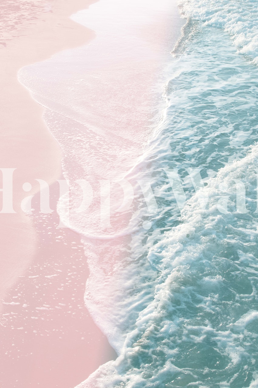 Fototapeta Soft Teal and Pink Ocean Shoreline