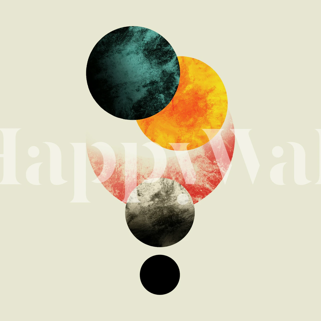 Planetary Conjunction behang in een kamer