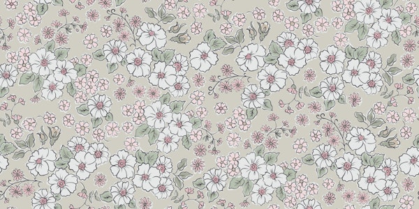 Ditsy folk floral beige