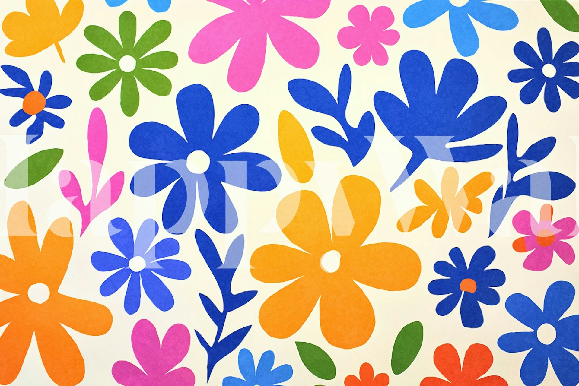 Tapeta Matisse Garden Groovy Flowers w pokoju