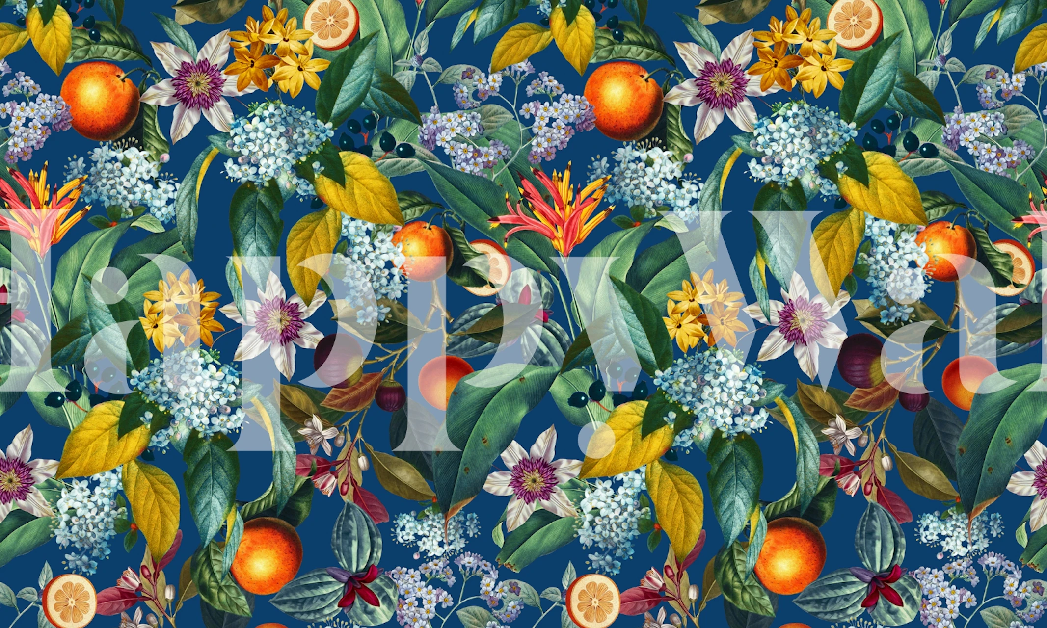 Papel de parede Blooming Oasis II em uma sala de estar