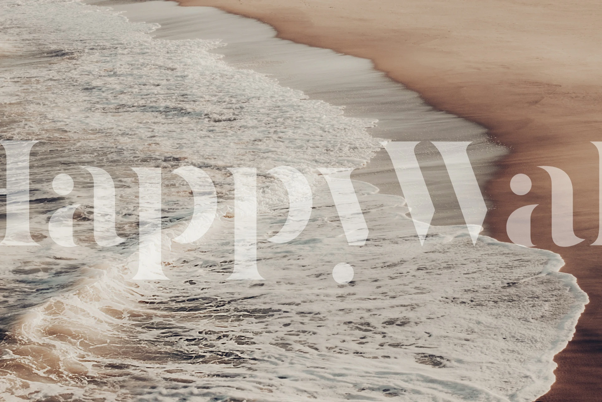 Ocean foam cream beach wallpaper with soft earthy tones