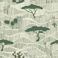 Wildlife Safari Savannah green ταπετσαρία