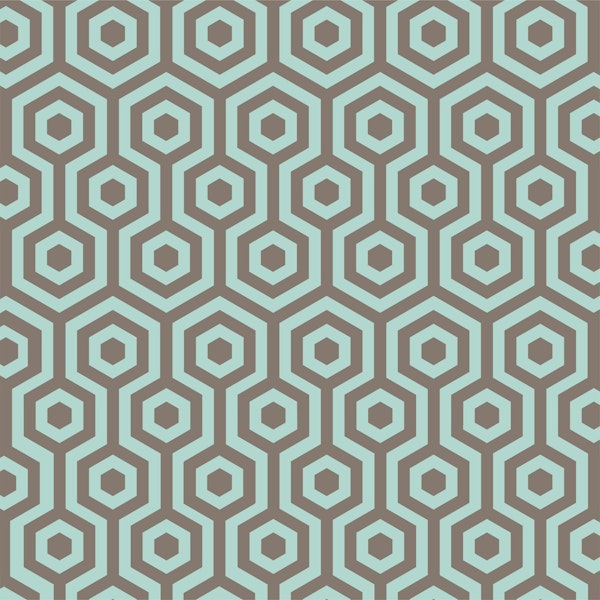Pastel blue aqua cyan brown hexagon pattern