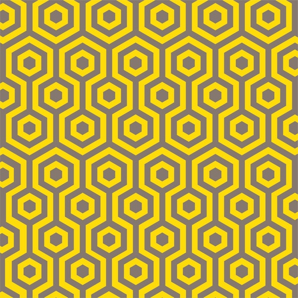 Saffron yellow brown hexagon grid