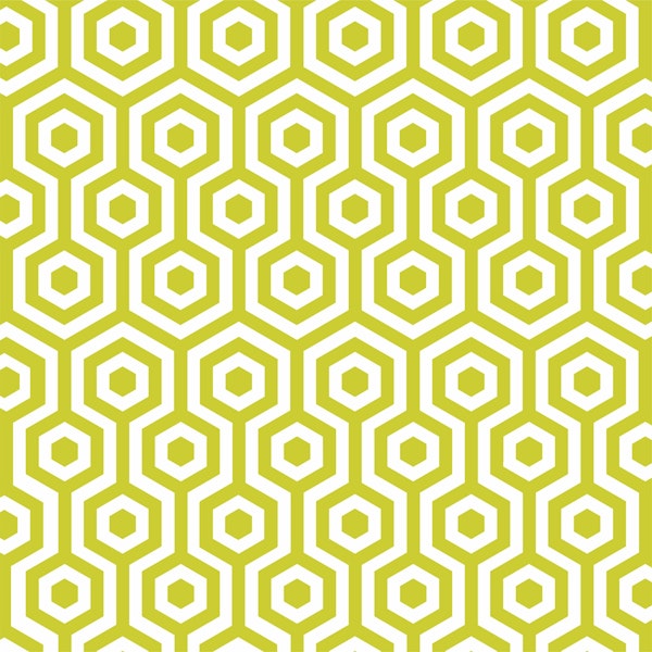 Lime green white honeycomb pattern