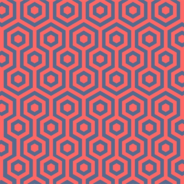 Navy blue magenta hexagon pattern