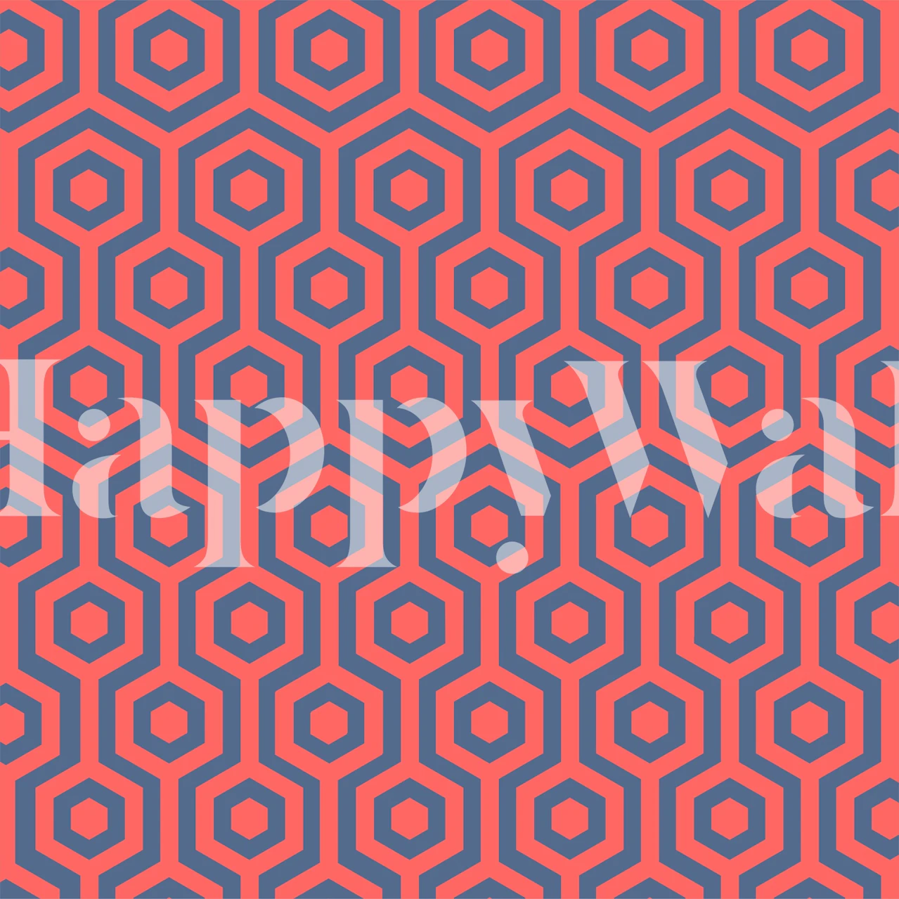 Navy blue and magenta hexagon pattern wallpaper