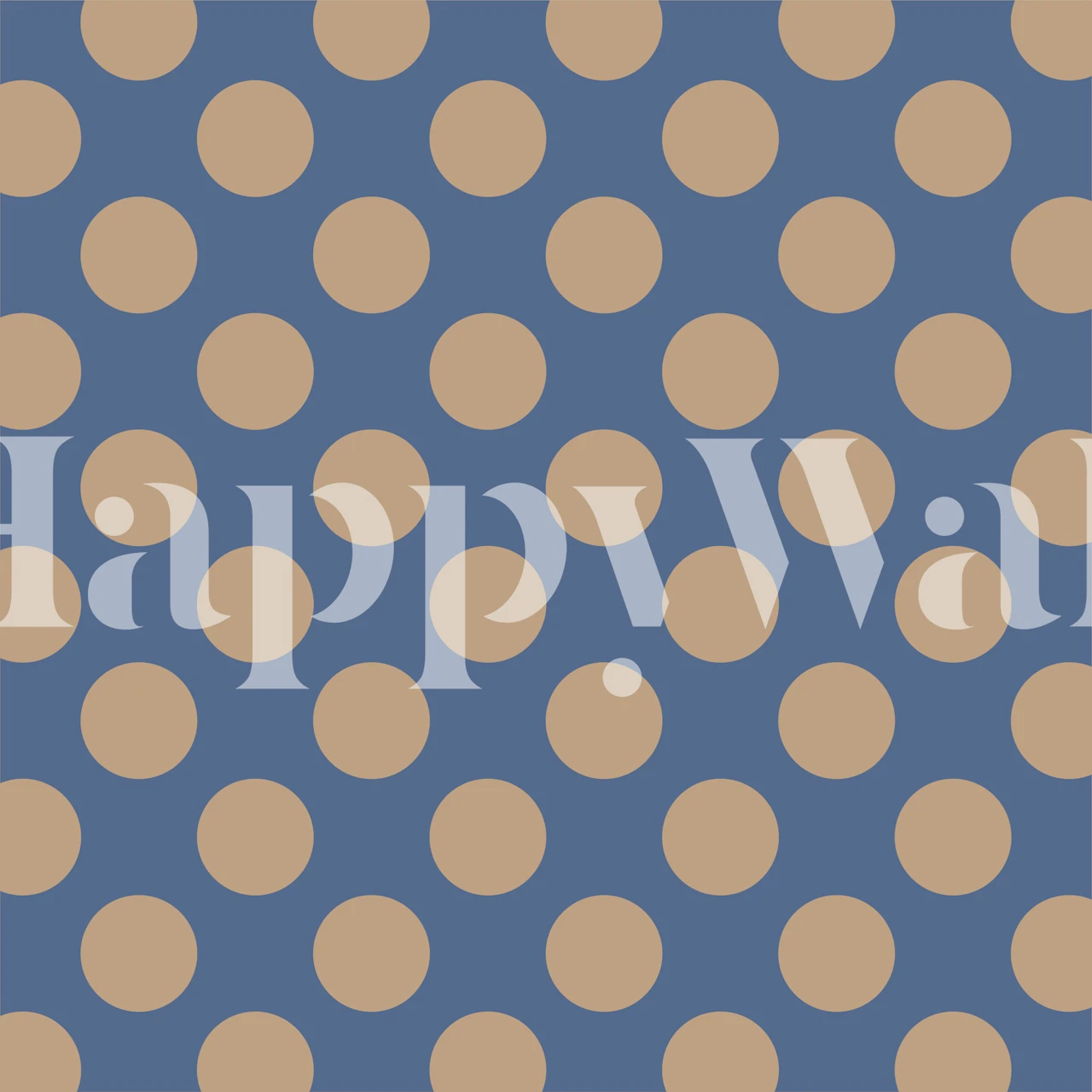 Navy blue solid color jumbo dots pattern tapet i rom