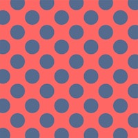 Coral red navy blue jumbo dotted pattern tapete