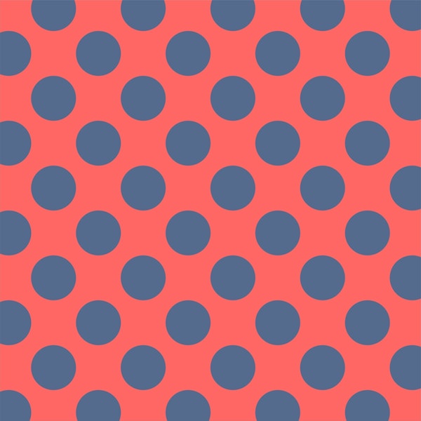 Coral red navy blue jumbo dotted pattern