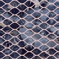 Ogee pattern in indigo marble wallpaper