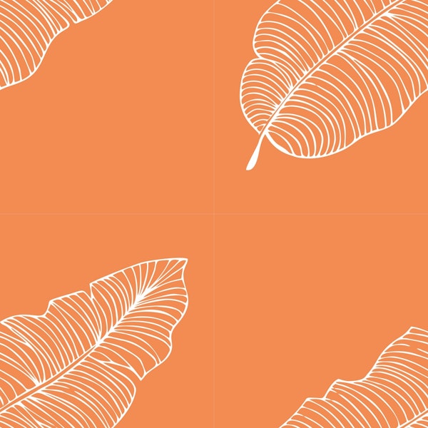 Jumbo palm leaves pattern on oranhe