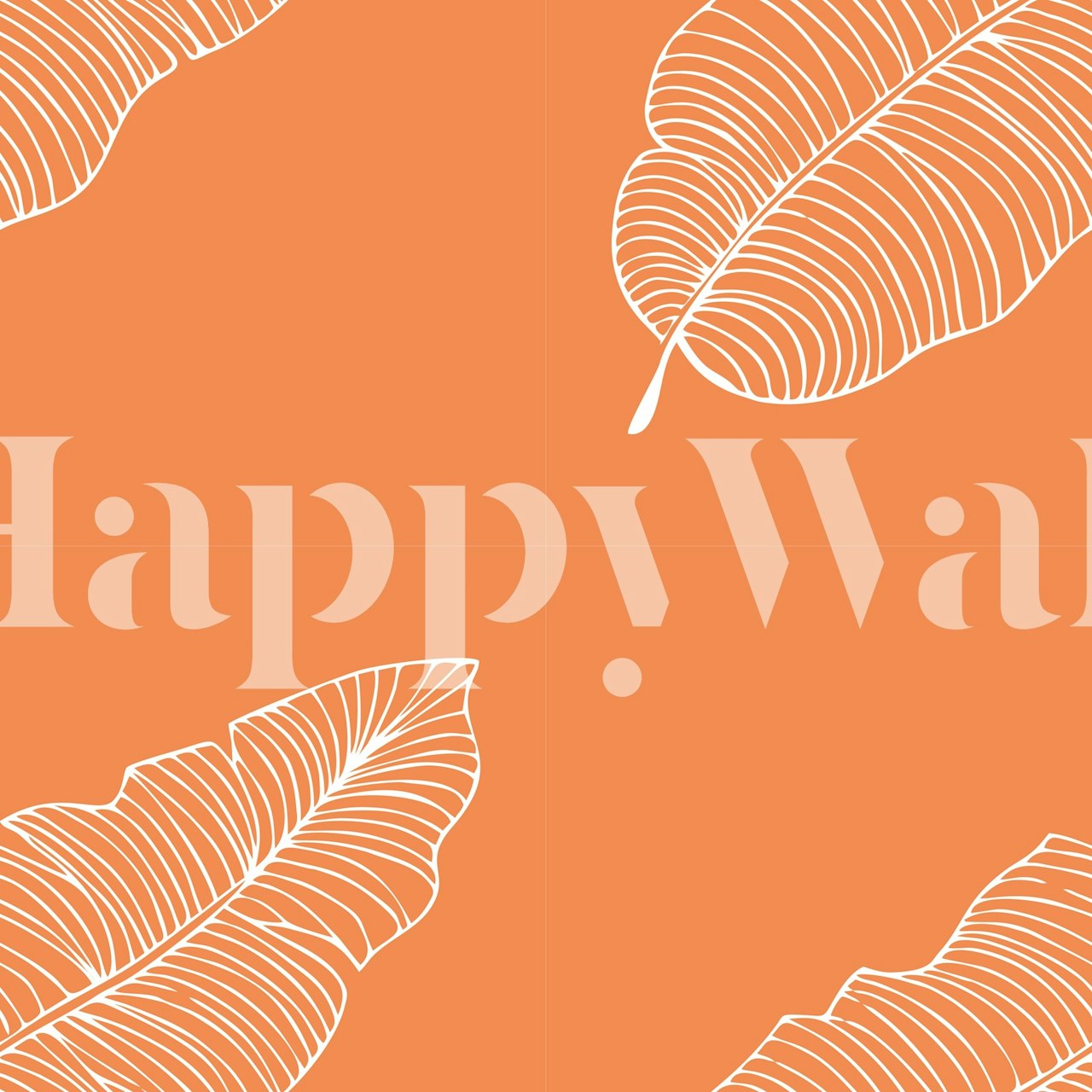 Jumbo palm leaves pattern su arancione