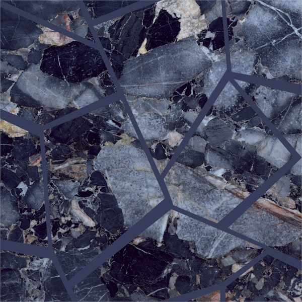 Dark blue polygonal marble