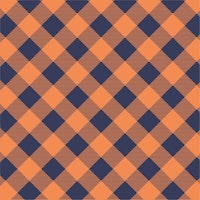 Gingham pattern in dark blue and orange tapete