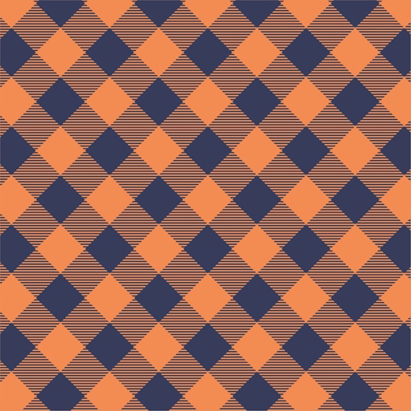 Gingham pattern in dark blue and orange