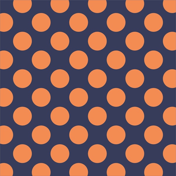 Orange polka dots on indico