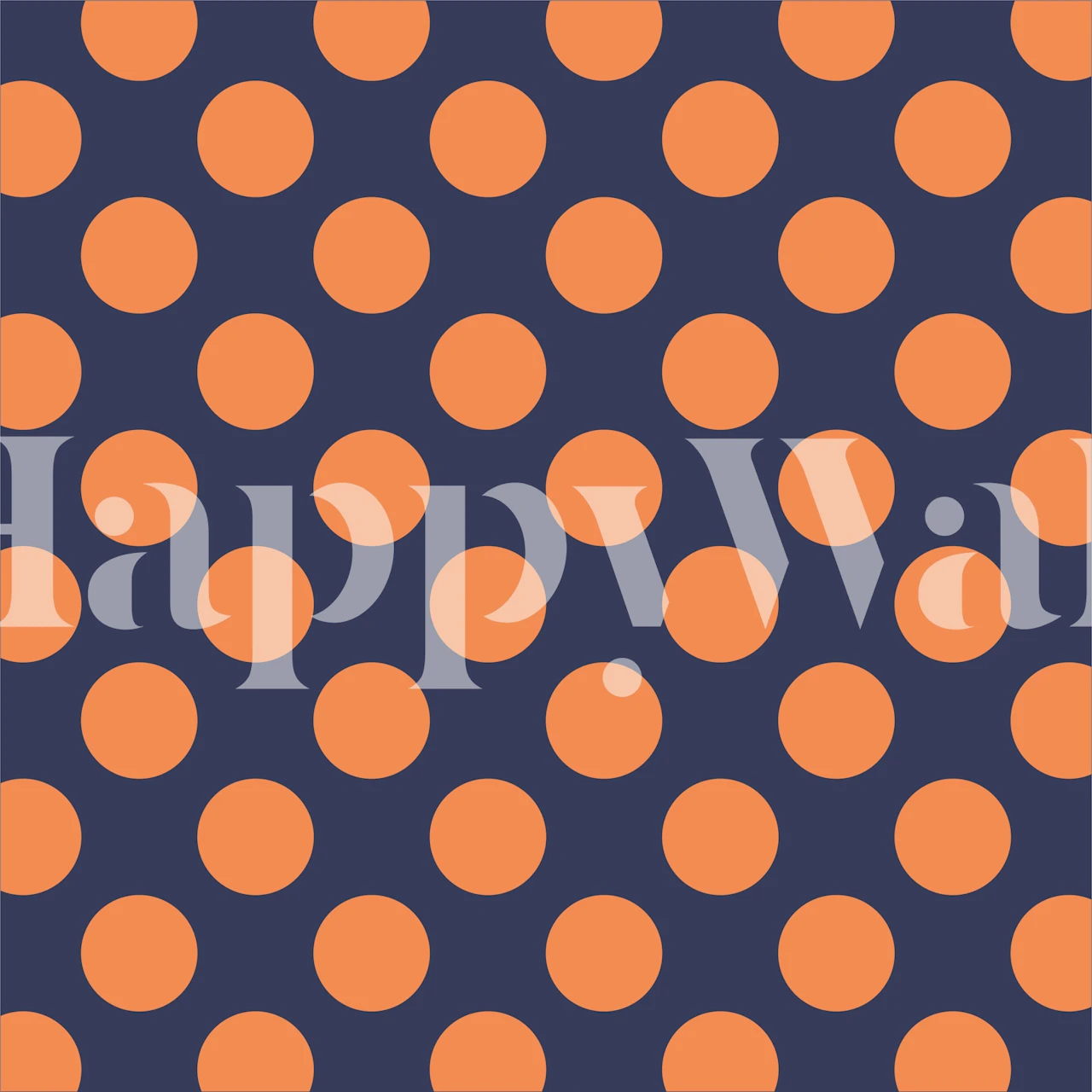 Orange polka dots op behang