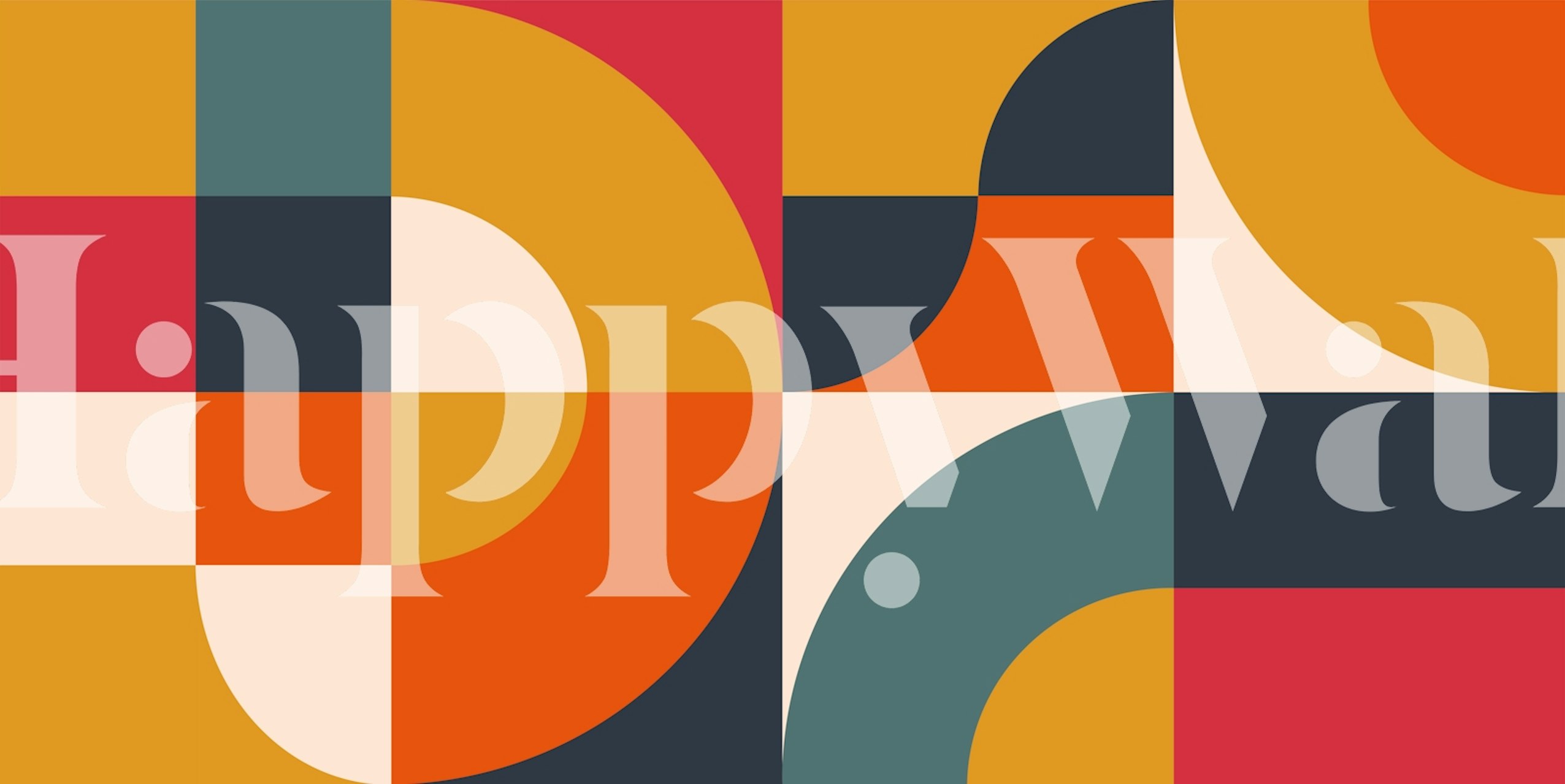 Geometric con semicírculos 3 en una habitación