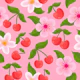 Cherry Pattern on Pink