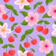 Cherry Pattern on Lavender