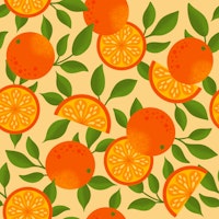 Orange Pattern on Yellow papel de parede