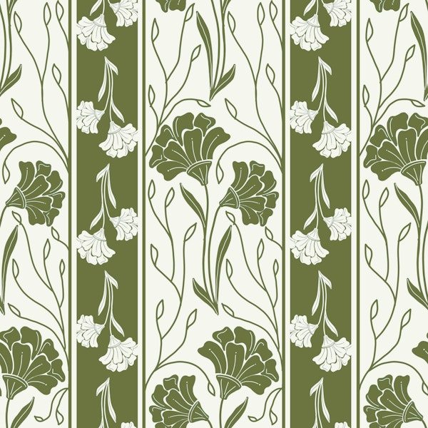 Sage green cottage florals