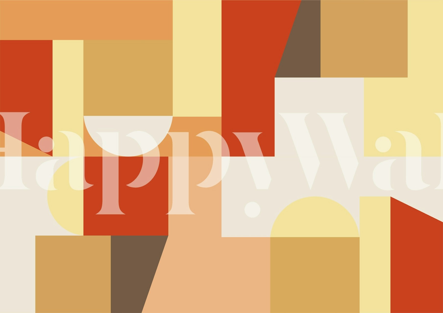 Papel de parede Shapes 01 - Autumn Feel em um quarto