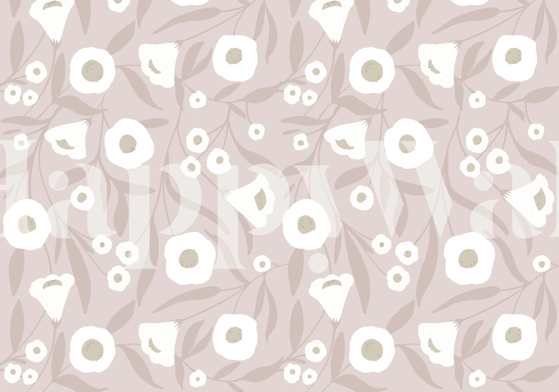 Papel de parede floral Pink Donau em um quarto