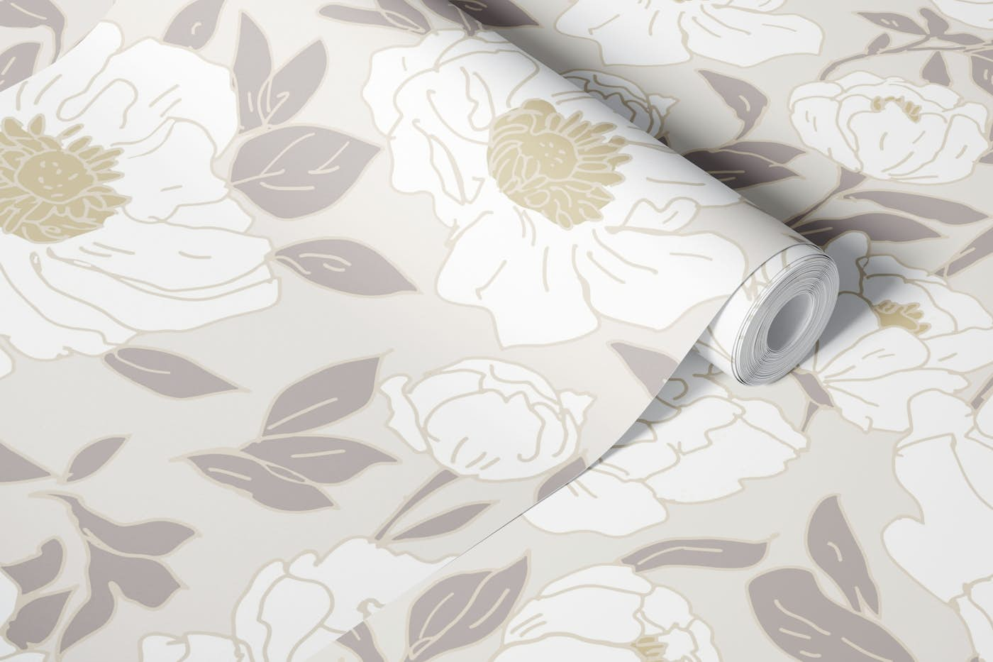 Peony lines wallpaper roll