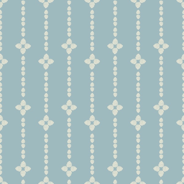 grandmillennial dusty blue stripes