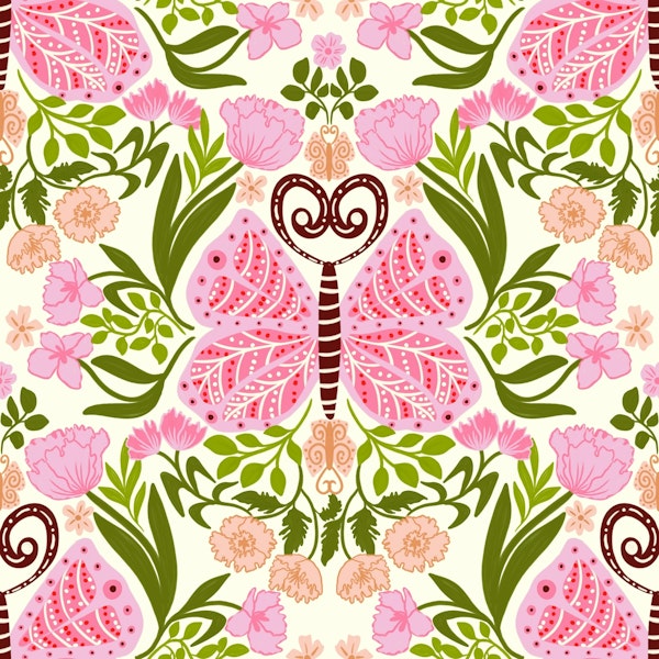 butterfly art and craft damask