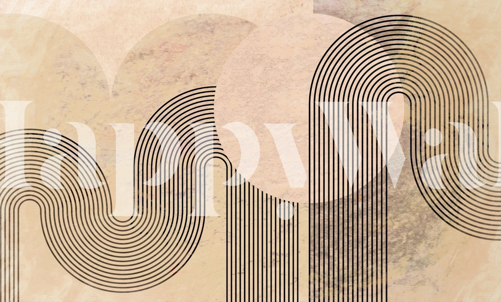 Abstract line art design with warm colors and curves wallpaper