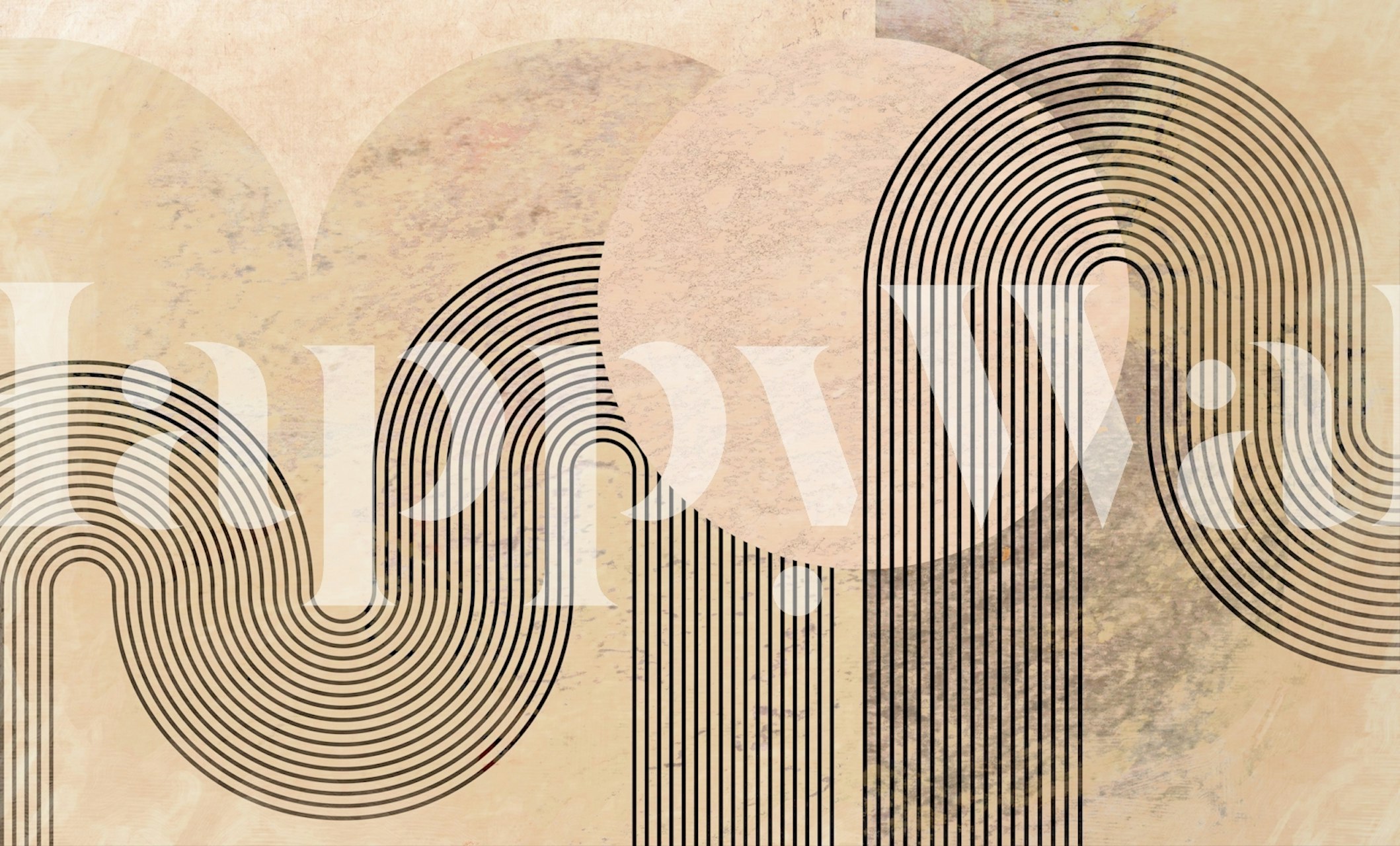 Lämmin Kaupunkikaari Viivataide tapetti huoneessa