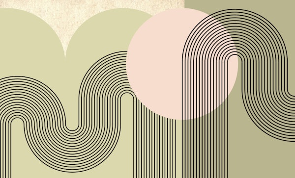 Modern Sage Rainbow Arch Line Art