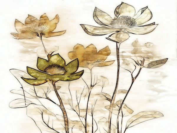 Warm Wabi Sabi Boho Flowers