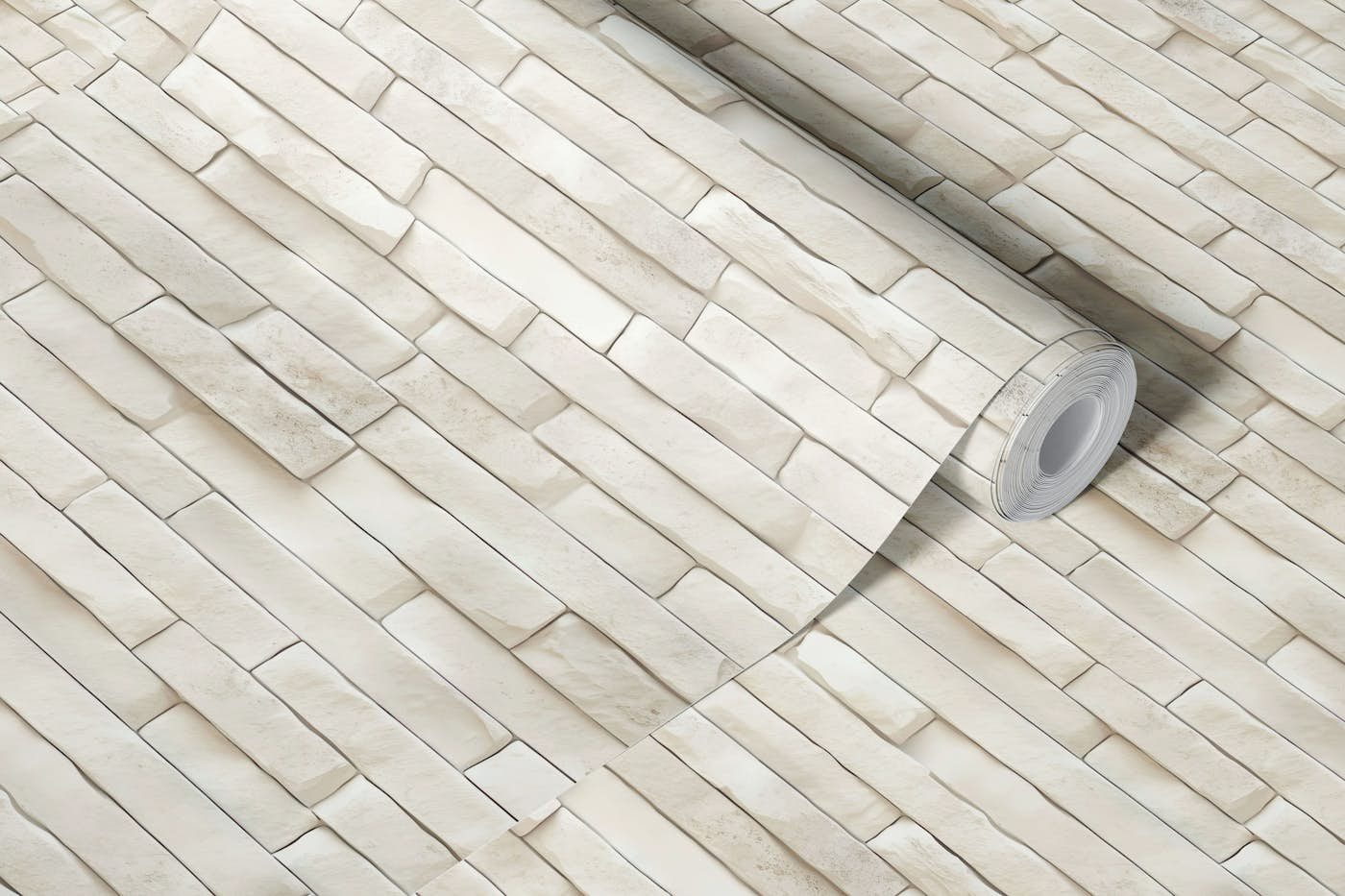 White Brick Wall pattern 5 wallpaper roll